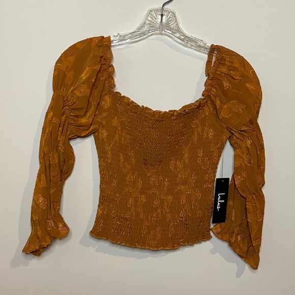 Lulus Wanderlust Smocked Puff-Sleeve Top xs - Picture 6 of 8